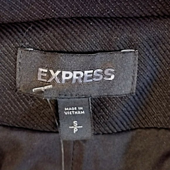 NWT EXPRESS BLACK SPARKLING ACCENTS WOMENS SHORT TUXEDO BLAZER JACKET SZ S NEW - Picture 7 of 8